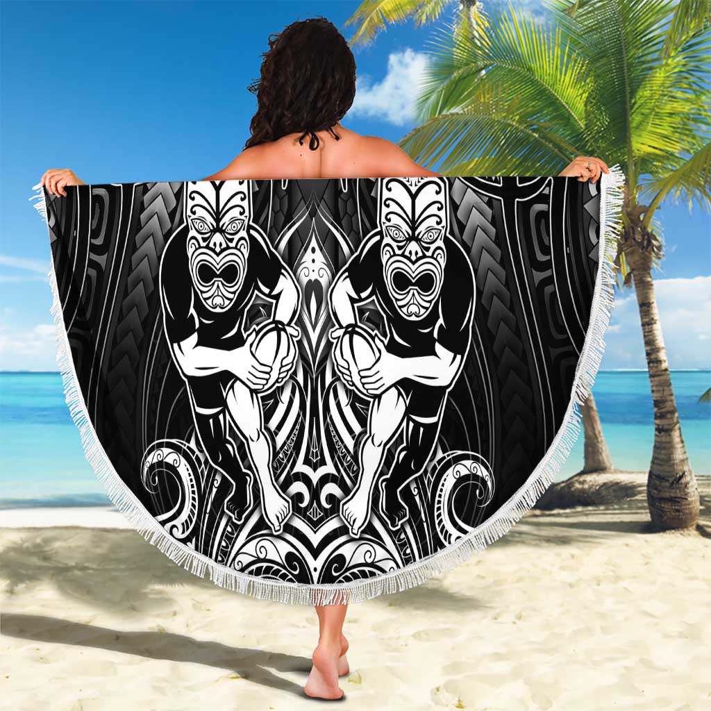 All Black Beach Blanket New Zealand Rugby Mascot Maori