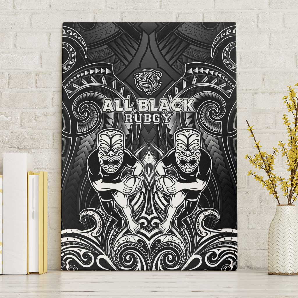 All Black Canvas Wall Art New Zealand Rugby Mascot Maori