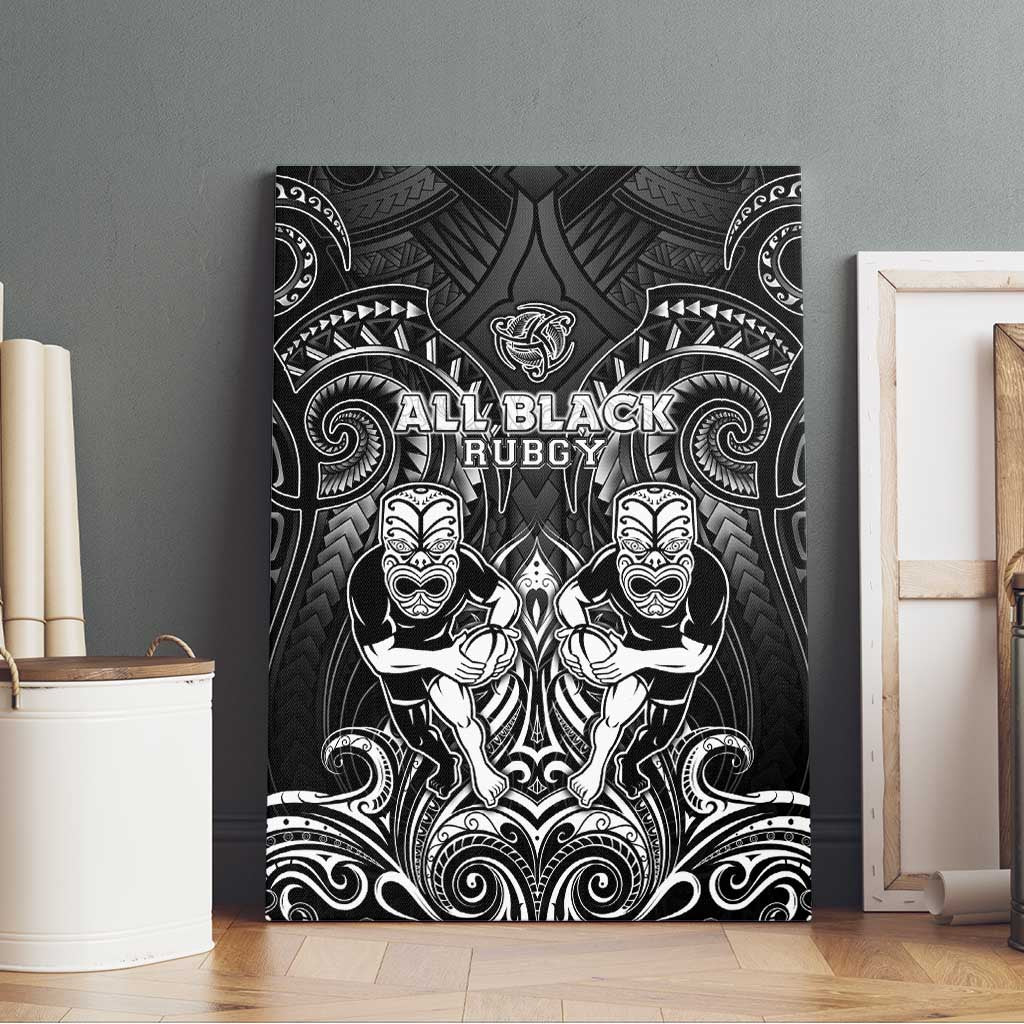All Black Canvas Wall Art New Zealand Rugby Mascot Maori