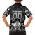 Personalized All Black Family Matching Off The Shoulder Long Sleeve Dress and Hawaiian Shirt New Zealand Rugby Mascot Maori