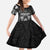 Personalized All Black Family Matching Off The Shoulder Long Sleeve Dress and Hawaiian Shirt New Zealand Rugby Mascot Maori