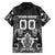 Personalized All Black Family Matching Off The Shoulder Long Sleeve Dress and Hawaiian Shirt New Zealand Rugby Mascot Maori