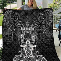 All Black Quilt New Zealand Rugby Mascot Maori DT02 Black - Polynesian Pride
