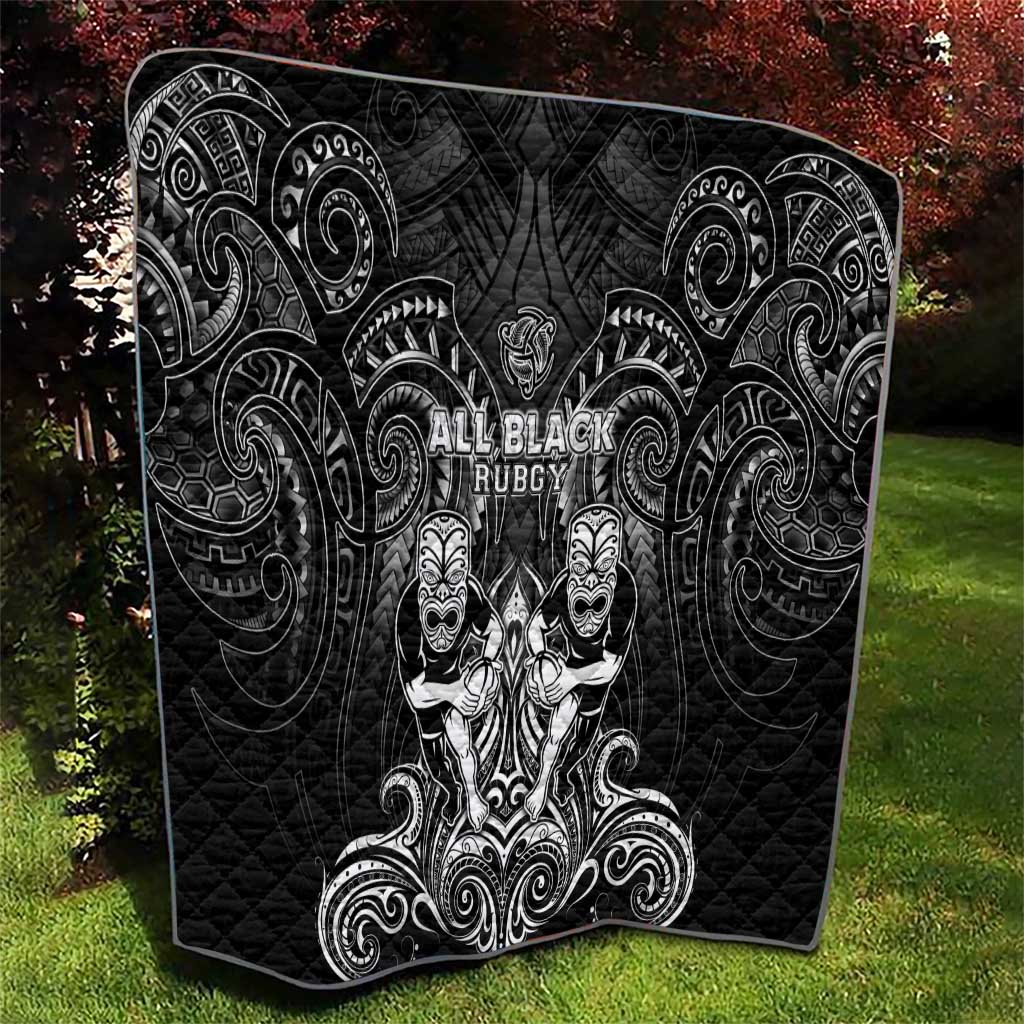 All Black Quilt New Zealand Rugby Mascot Maori DT02 - Polynesian Pride