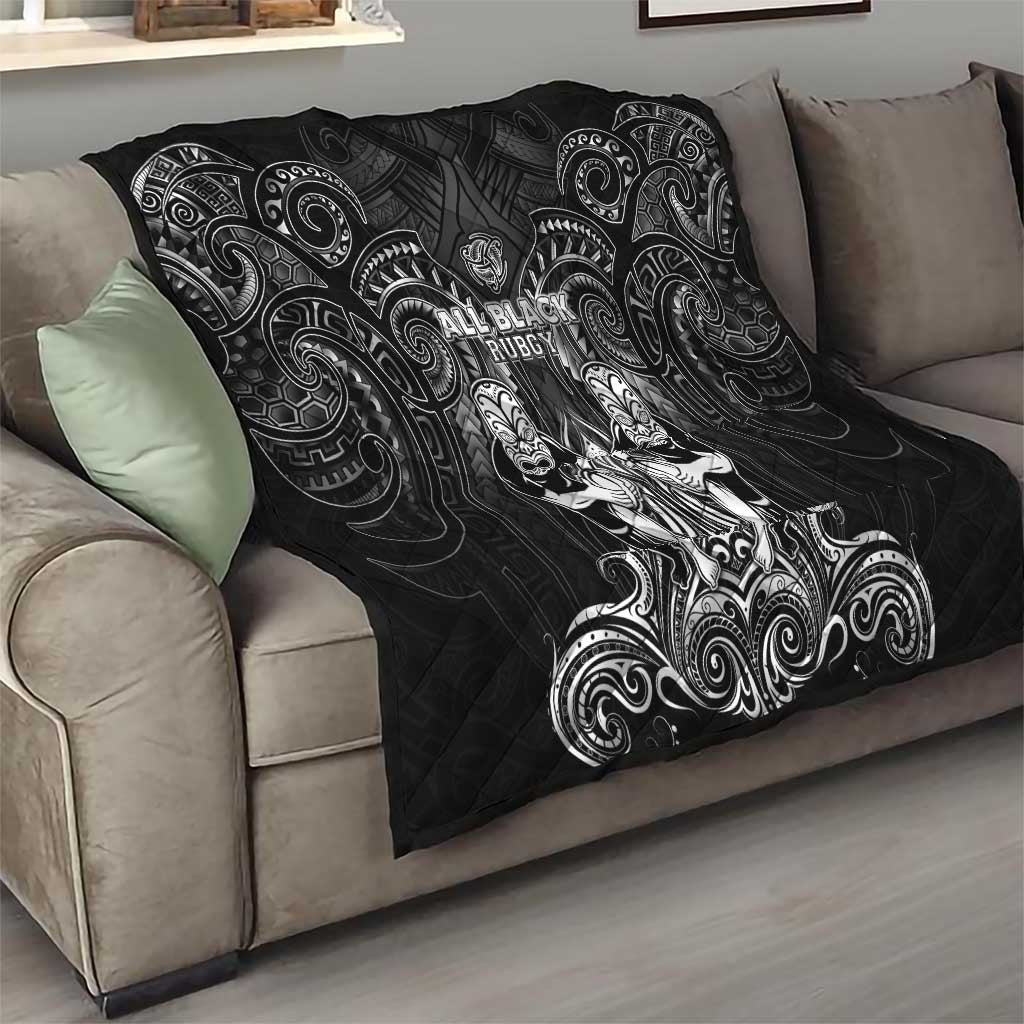 All Black Quilt New Zealand Rugby Mascot Maori DT02 - Polynesian Pride