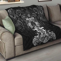 All Black Quilt New Zealand Rugby Mascot Maori DT02 - Polynesian Pride