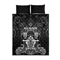 All Black Quilt Bed Set New Zealand Rugby Mascot Maori DT02 - Polynesian Pride