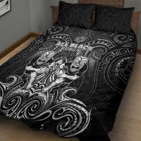 All Black Quilt Bed Set New Zealand Rugby Mascot Maori DT02 - Polynesian Pride