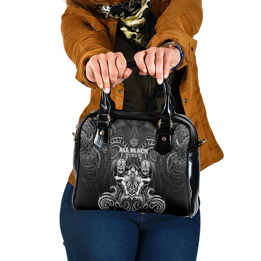 All Black Shoulder Handbag New Zealand Rugby Mascot Maori
