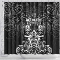 All Black Shower Curtain New Zealand Rugby Mascot Maori