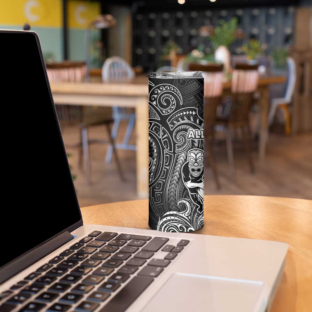 All Black Skinny Tumbler New Zealand Rugby Mascot Maori