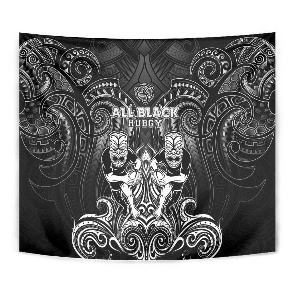 All Black Tapestry New Zealand Rugby Mascot Maori