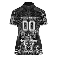 Personalized All Black Women Polo Shirt New Zealand Rugby Mascot Maori