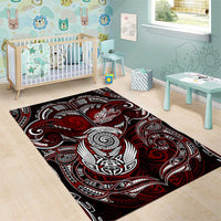 New Zealand Aotearoa Rugby Area Rug Maori Fern Tattoo Art