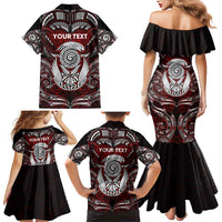 Personalized New Zealand Aotearoa Rugby Family Matching Mermaid Dress and Hawaiian Shirt Maori Fern Tattoo Art DT02 - Polynesian Pride