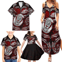 Personalized New Zealand Aotearoa Rugby Family Matching Summer Maxi Dress and Hawaiian Shirt Maori Fern Tattoo Art DT02 - Polynesian Pride