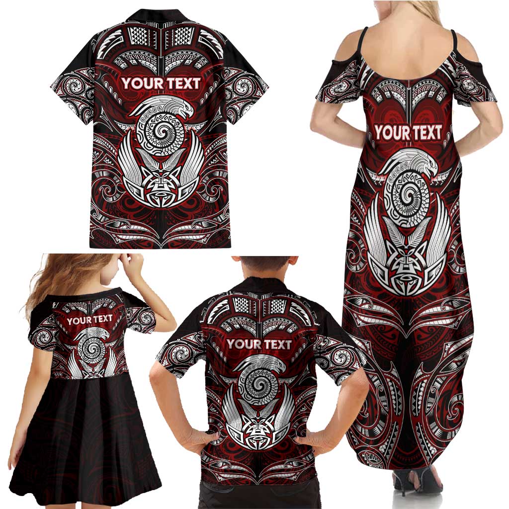 Personalized New Zealand Aotearoa Rugby Family Matching Summer Maxi Dress and Hawaiian Shirt Maori Fern Tattoo Art DT02 - Polynesian Pride