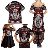 Personalized New Zealand Aotearoa Rugby Family Matching Summer Maxi Dress and Hawaiian Shirt Maori Fern Tattoo Art DT02 - Polynesian Pride