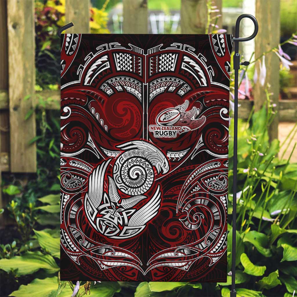 New Zealand Aotearoa Rugby Garden Flag Maori Fern Tattoo Art