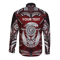 Personalized New Zealand Aotearoa Rugby Long Sleeve Button Shirt Maori Fern Tattoo Art DT02 - Polynesian Pride