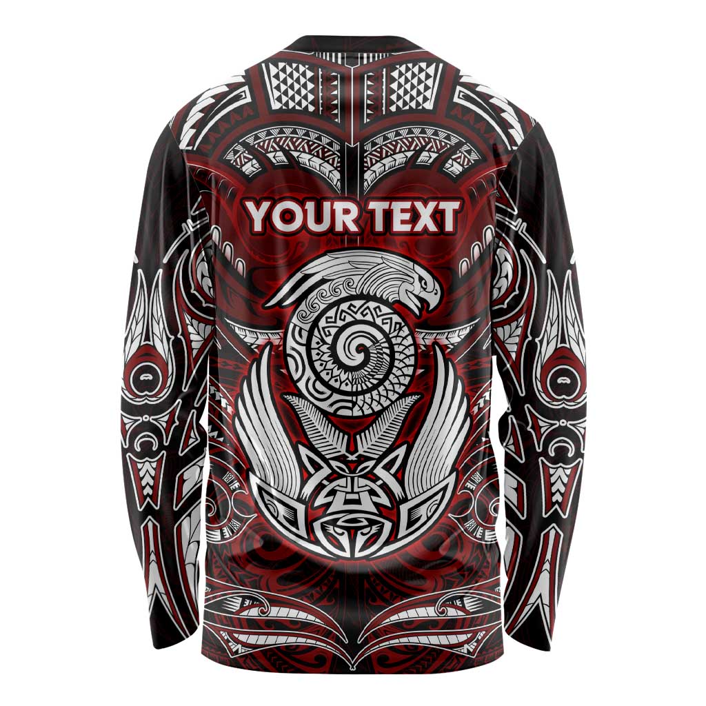 Personalized New Zealand Aotearoa Rugby Long Sleeve Shirt Maori Fern Tattoo Art DT02 - Polynesian Pride