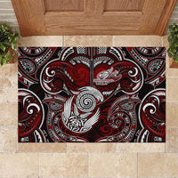 New Zealand Aotearoa Rugby Rubber Doormat Maori Fern Tattoo Art DT02 Red - Polynesian Pride