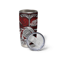 New Zealand Aotearoa Rugby Tumbler Cup Maori Fern Tattoo Art