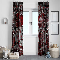 New Zealand Aotearoa Rugby Window Curtain Maori Fern Tattoo Art