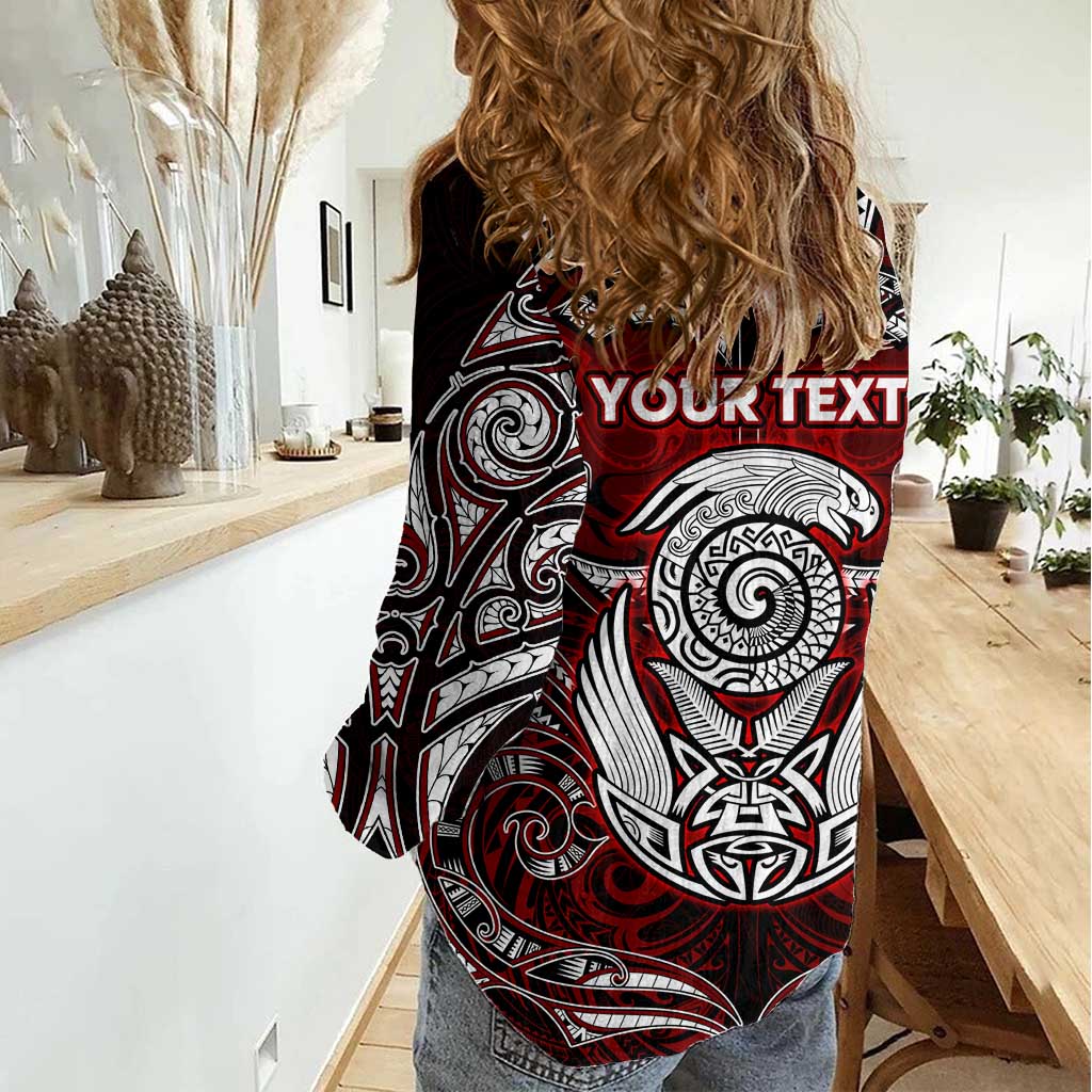 Personalized New Zealand Aotearoa Rugby Women Casual Shirt Maori Fern Tattoo Art DT02 - Polynesian Pride