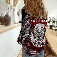 Personalized New Zealand Aotearoa Rugby Women Casual Shirt Maori Fern Tattoo Art DT02 - Polynesian Pride
