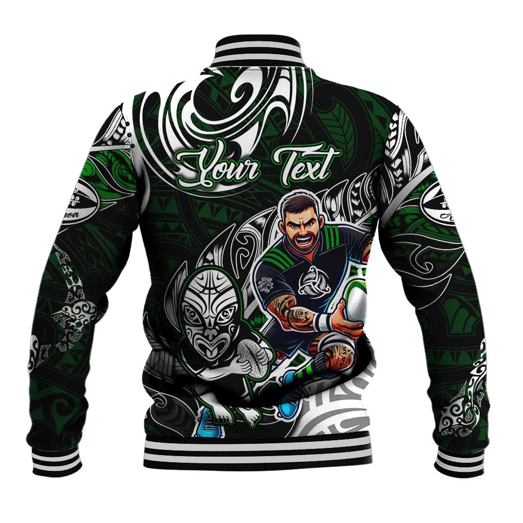 Personalized NZ Aotearoa Rugby Baseball Jacket New Zealand Silver Fern DT02 - Polynesian Pride