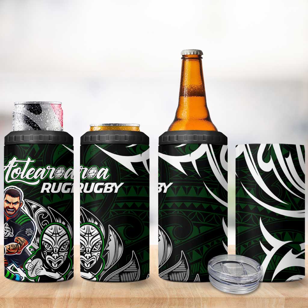 NZ Aotearoa Rugby 4 in 1 Can Cooler Tumbler New Zealand Silver Fern DT02 - Polynesian Pride