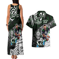 Personalized NZ Aotearoa Rugby Couples Matching Tank Maxi Dress and Hawaiian Shirt New Zealand Silver Fern DT02 - Polynesian Pride