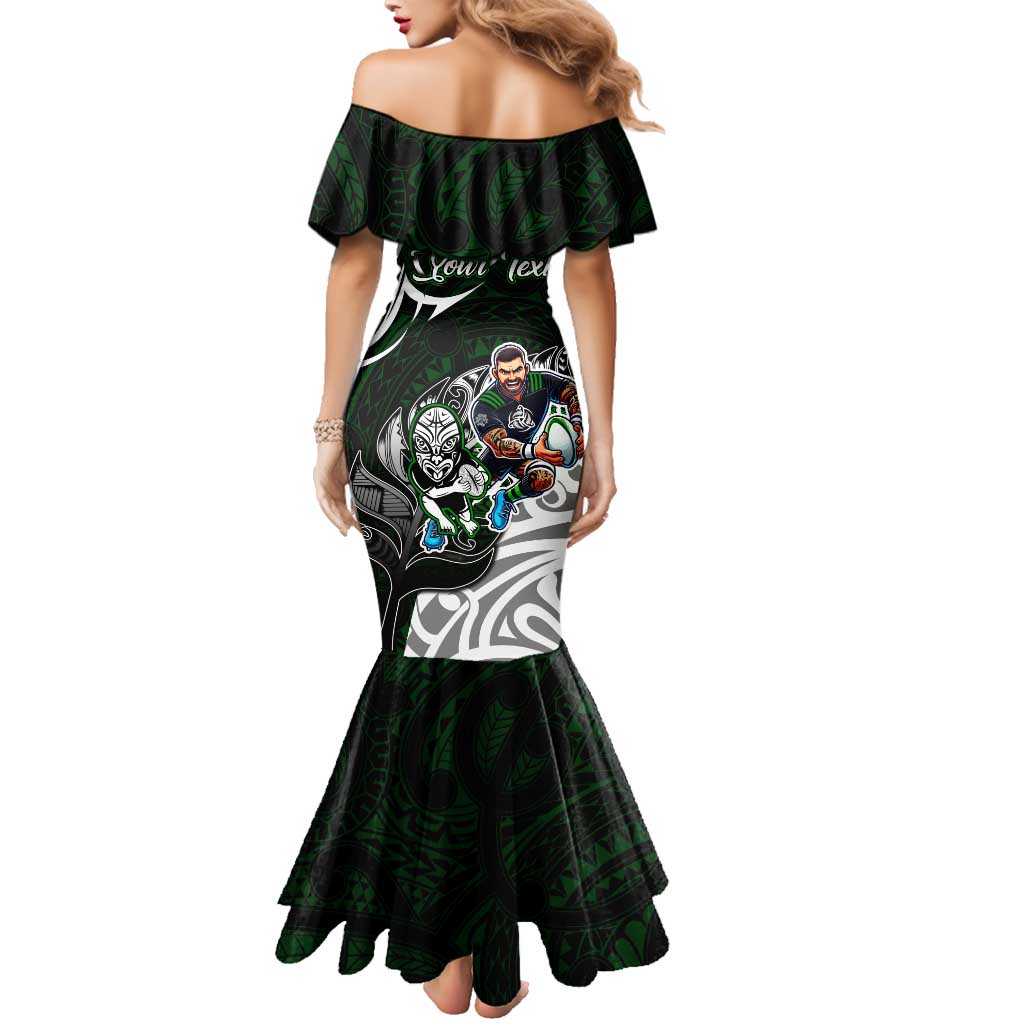 Personalized NZ Aotearoa Rugby Family Matching Mermaid Dress and Hawaiian Shirt New Zealand Silver Fern DT02 - Polynesian Pride