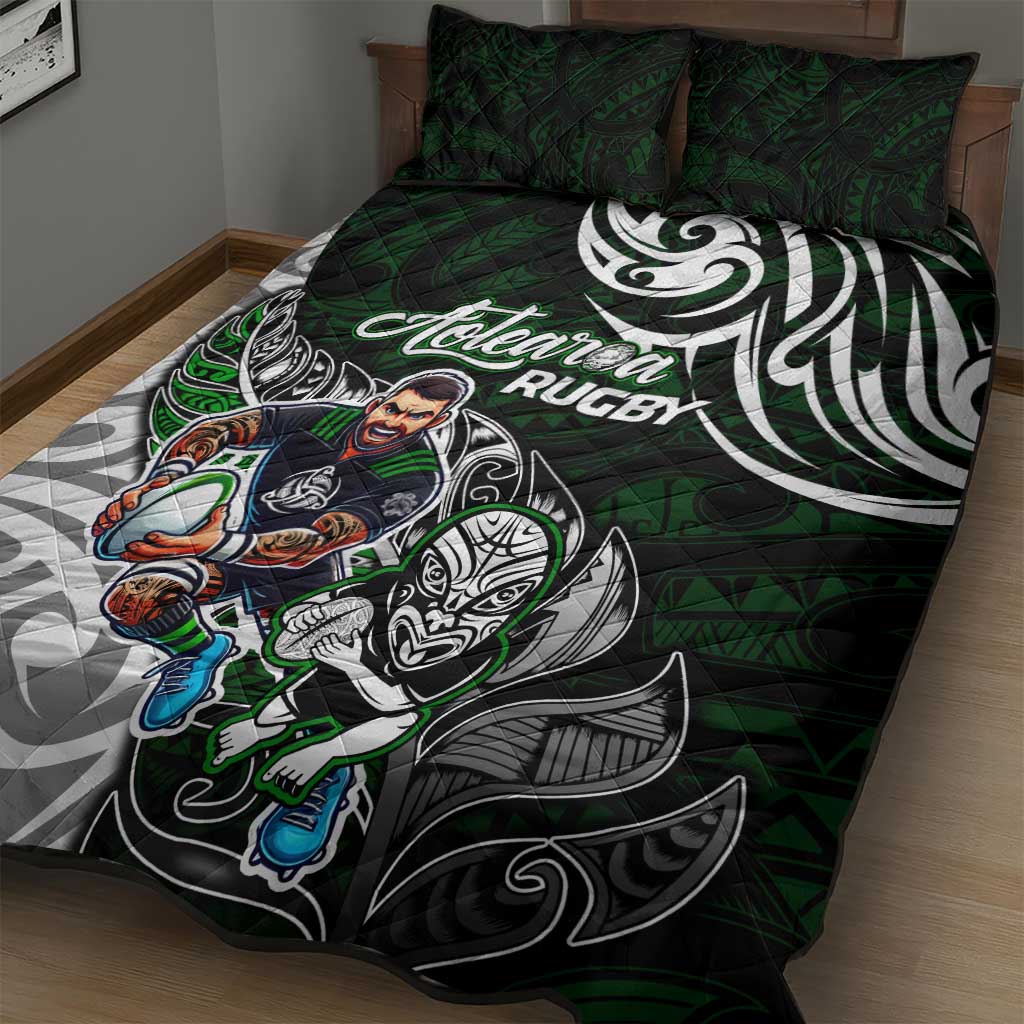 NZ Aotearoa Rugby Quilt Bed Set New Zealand Silver Fern