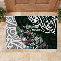 NZ Aotearoa Rugby Rubber Doormat New Zealand Silver Fern