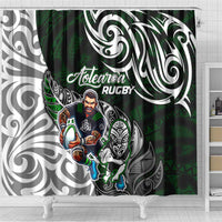 NZ Aotearoa Rugby Shower Curtain New Zealand Silver Fern