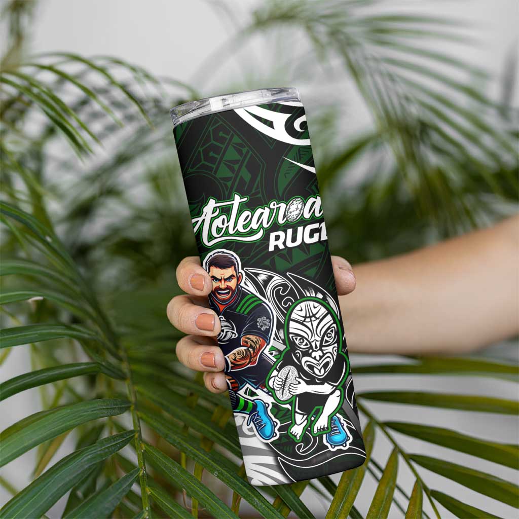 NZ Aotearoa Rugby Skinny Tumbler New Zealand Silver Fern DT02 - Polynesian Pride