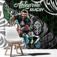 NZ Aotearoa Rugby Window Curtain New Zealand Silver Fern