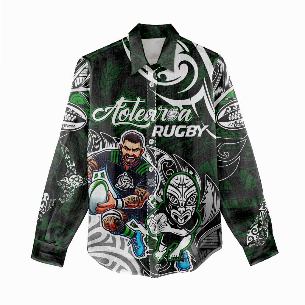 Personalized NZ Aotearoa Rugby Women Casual Shirt New Zealand Silver Fern