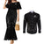 New Zealand Couples Matching Mermaid Dress and Long Sleeve Button Shirt Rugby 2023 Champions Black DT02 Black - Polynesian Pride