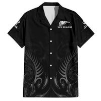 New Zealand Family Matching Tank Maxi Dress and Hawaiian Shirt Rugby 2023 Champions Black DT02 Dad's Shirt - Short Sleeve Black - Polynesian Pride