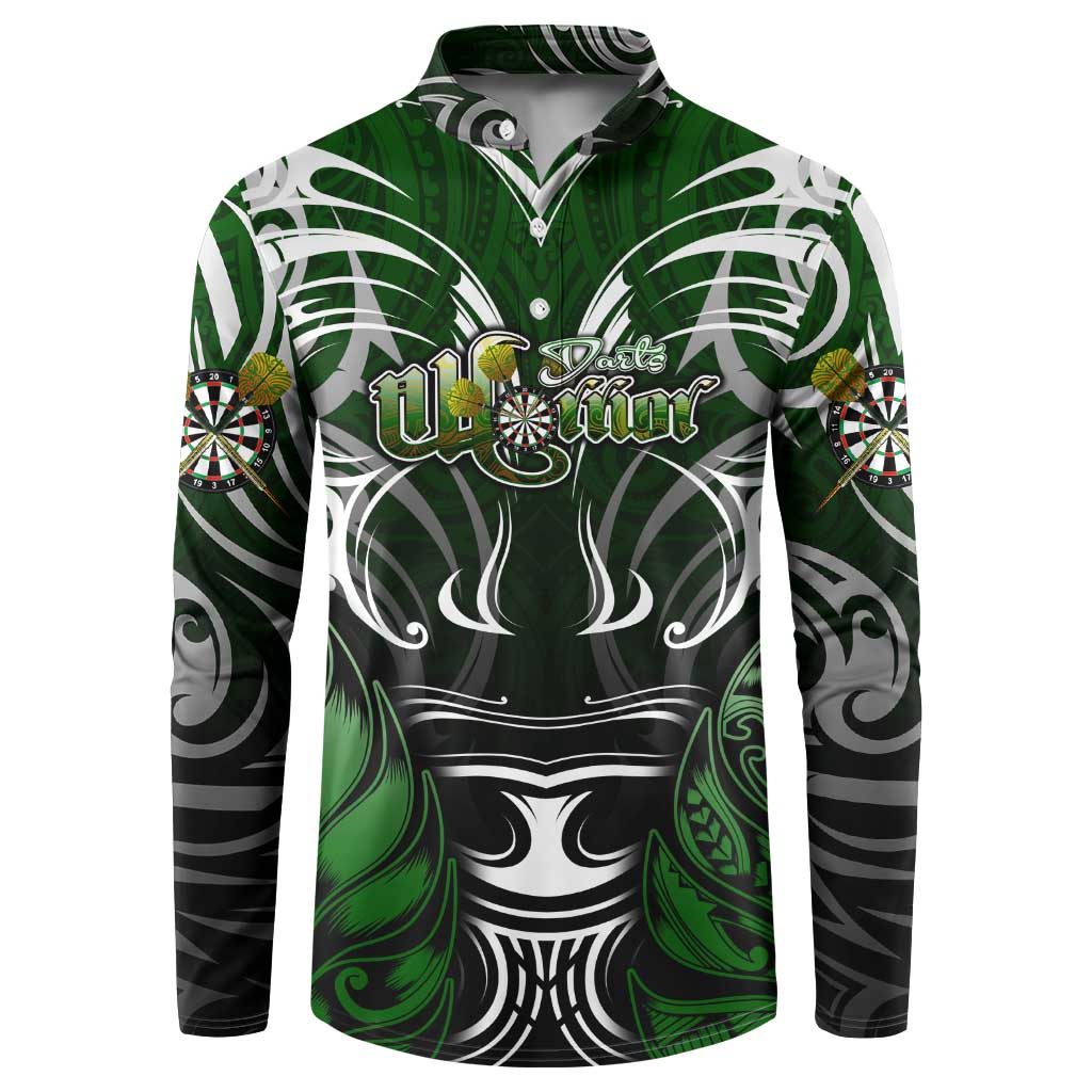 Personalised Warriors Maori Darts Button Sweatshirt New Zealand Darts Silver Fern