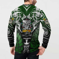 Personalised Warriors Maori Darts Button Sweatshirt New Zealand Darts Silver Fern