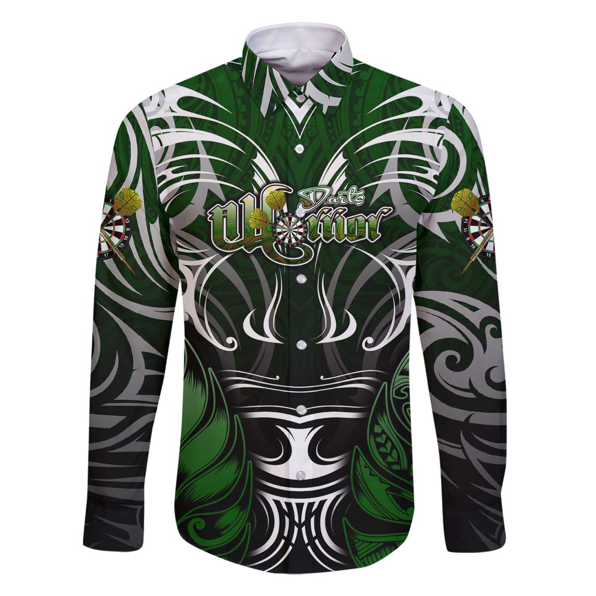 Personalised Warriors Maori Darts Family Matching Off The Shoulder Long Sleeve Dress and Hawaiian Shirt New Zealand Darts Silver Fern