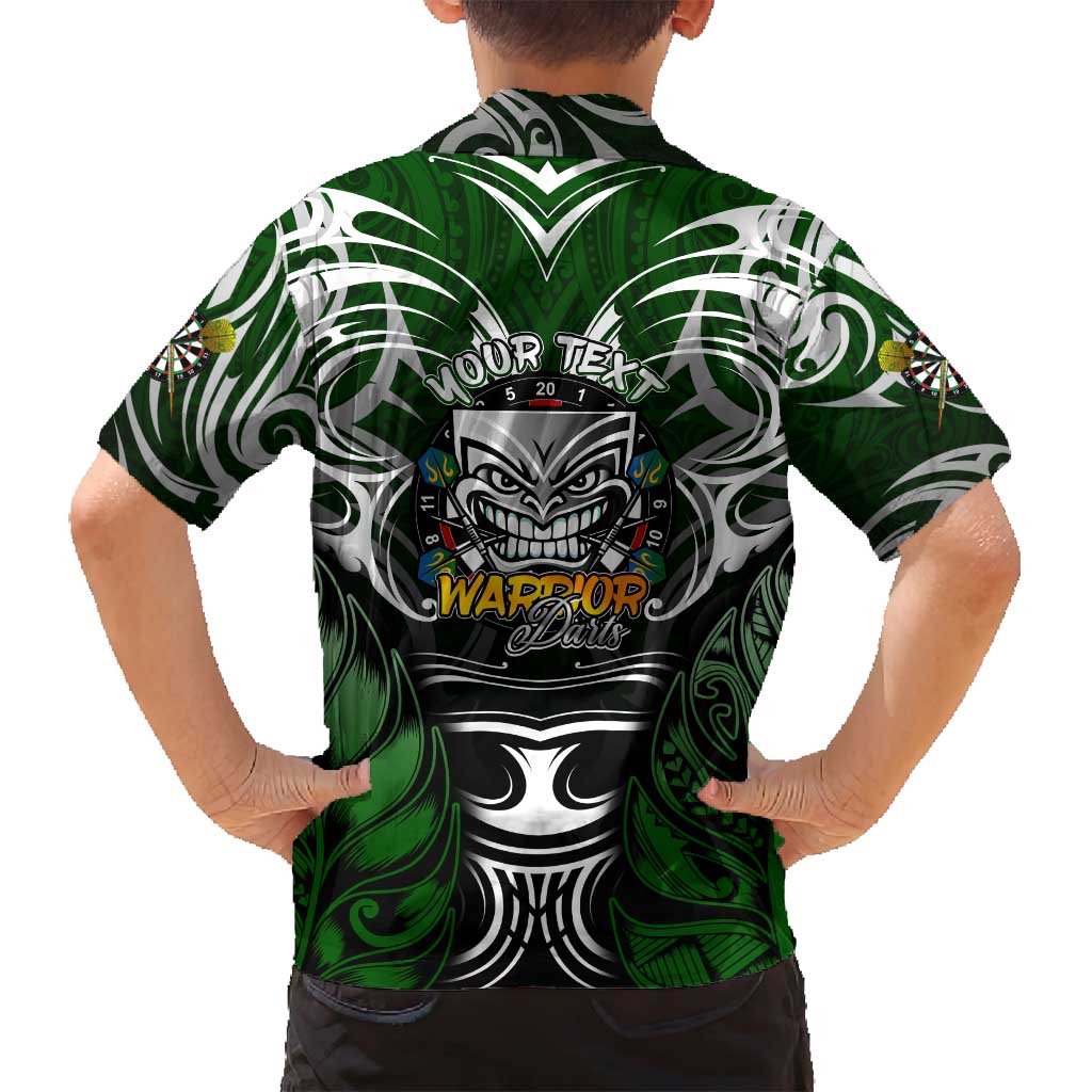 Personalised Warriors Maori Darts Family Matching Summer Maxi Dress and Hawaiian Shirt New Zealand Darts Silver Fern