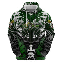 Personalised Warriors Maori Darts Hoodie New Zealand Darts Silver Fern