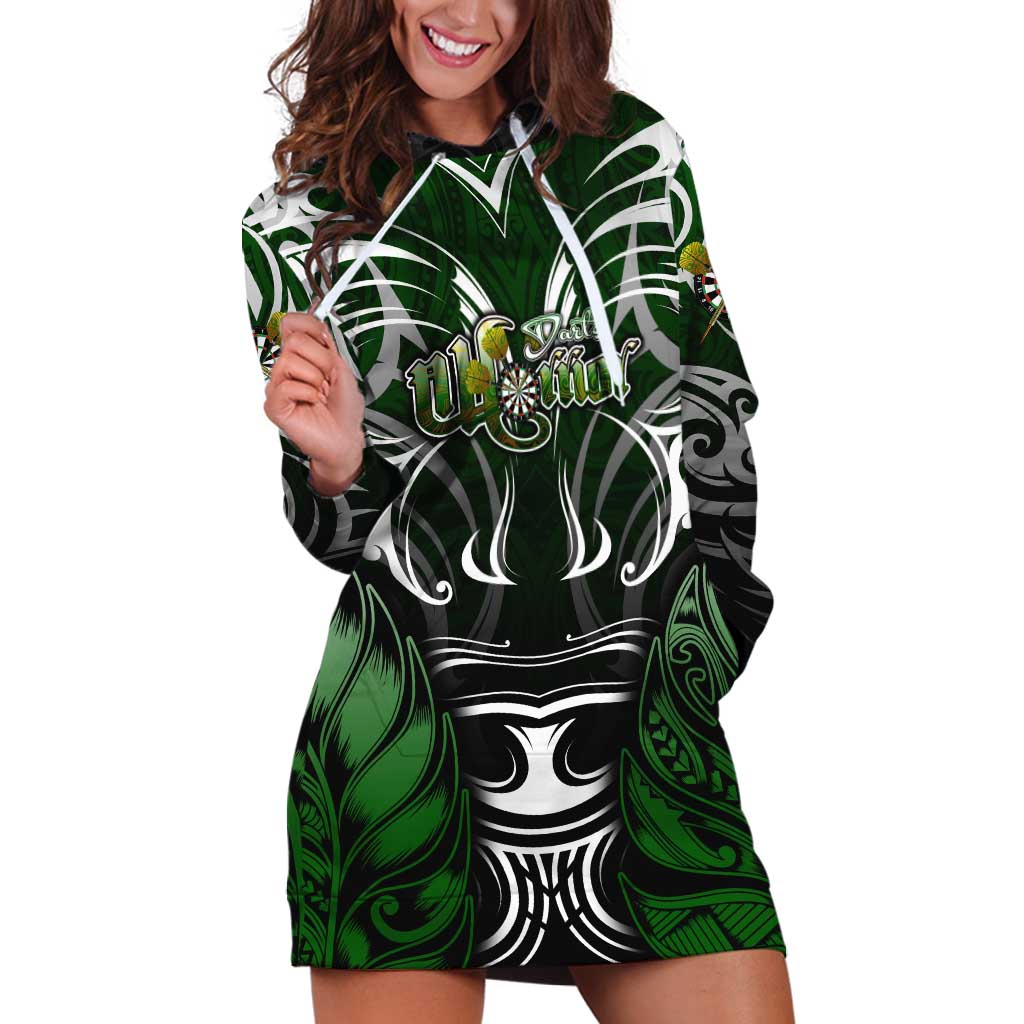 Personalised Warriors Maori Darts Hoodie Dress New Zealand Darts Silver Fern