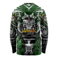 Personalised Warriors Maori Darts Long Sleeve Shirt New Zealand Darts Silver Fern DT02 - Polynesian Pride