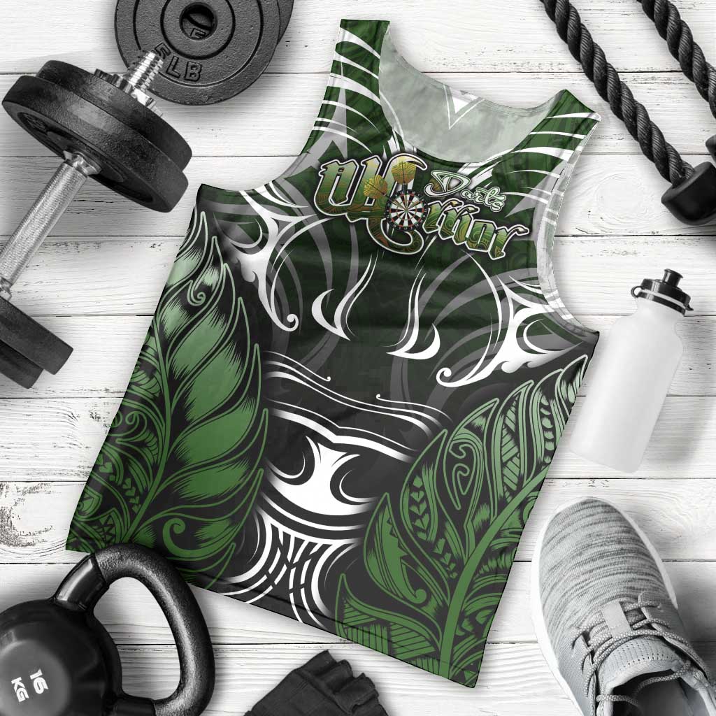 Personalised Warriors Maori Darts Men Tank Top New Zealand Darts Silver Fern